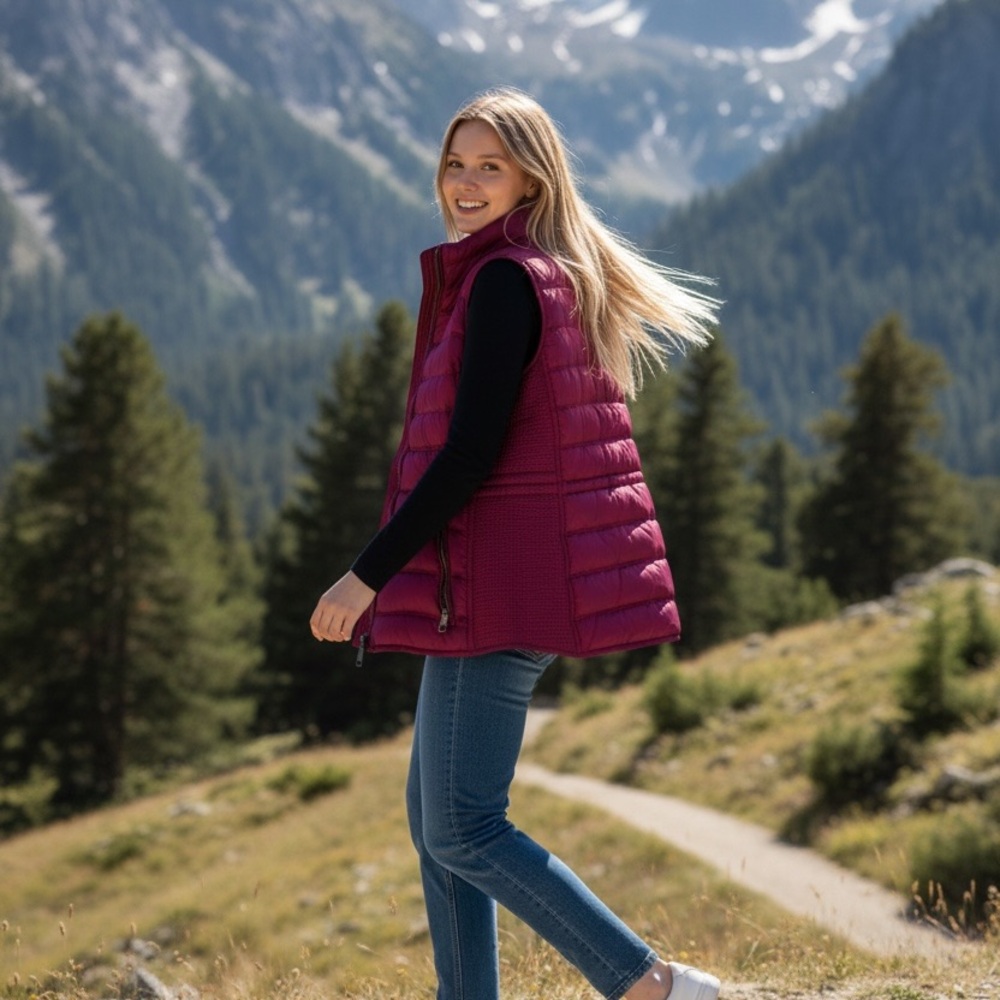 Burberry Deep Red Puffer Vest